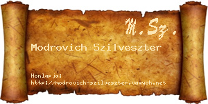 Modrovich Szilveszter névjegykártya